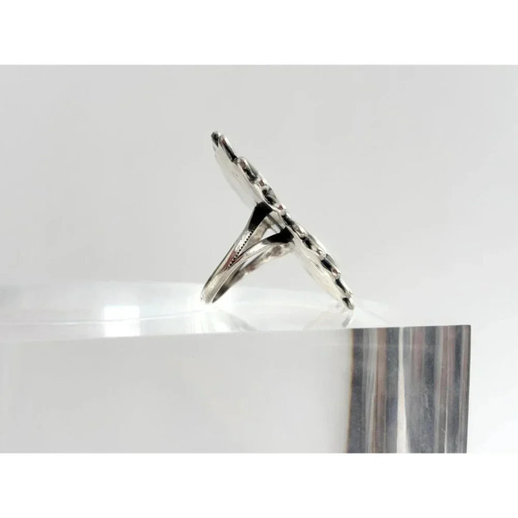 Southwest Style Mother of Pearl Vintage Freeform Wavy Vintage Ring - sz 7 - Picture 3 of 10